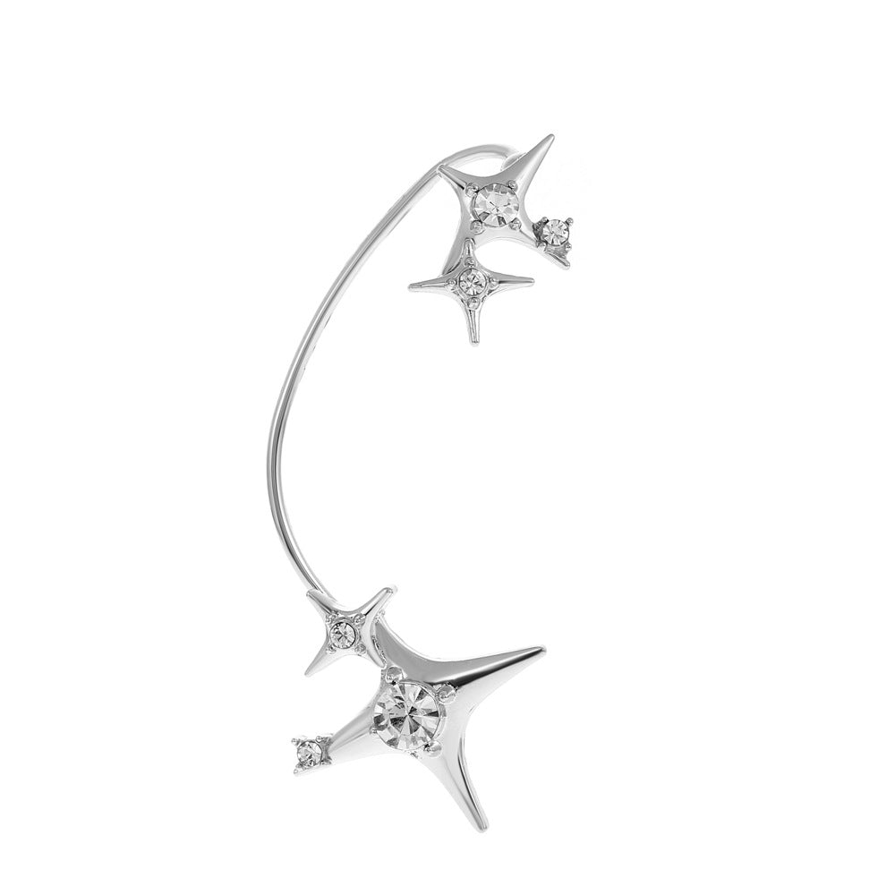 Ins diamond-studded butterfly ear hanger women without ear piercing butterfly ear bone clip fashion niche exaggerated wing ear clip