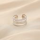 Fashion Simple Versatile Stainless Steel Ring Irregular Open Ring Ladies Ring Jewelry