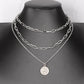 Net red same necklace hip-hop portrait coin pendant clavicle chain multi-layer chain necklace sweater chain jewelry