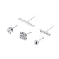 Fashionable Diamond Geometric Stud Earrings Set Niche Design Personality Internet Celebrity Trendy Earrings Five-piece Set Female