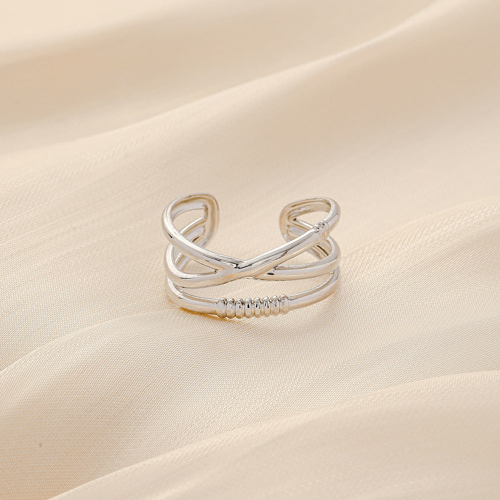 Fashion Simple Versatile Stainless Steel Ring Irregular Open Ring Ladies Ring Jewelry