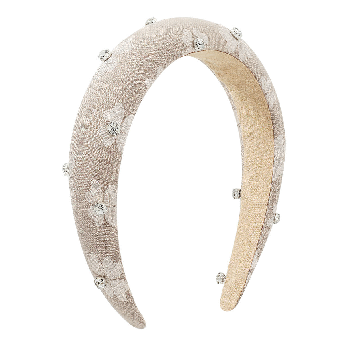 F4925 Simple Small Fresh Fashion Geometric Headband Candy Color Rhinestone Sponge Fabric Flower Headband