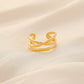 Fashion Simple Versatile Stainless Steel Ring Irregular Open Ring Ladies Ring Jewelry