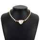 N7729 Exaggerated Creative Clavicle Chain Female Luxury Glass Diamond Heart Pendant Necklace