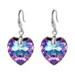 Ocean Star Love Pendant Earrings Female Crystal Tourmaline Earrings Peach Heart Rhinestone Earrings Gift