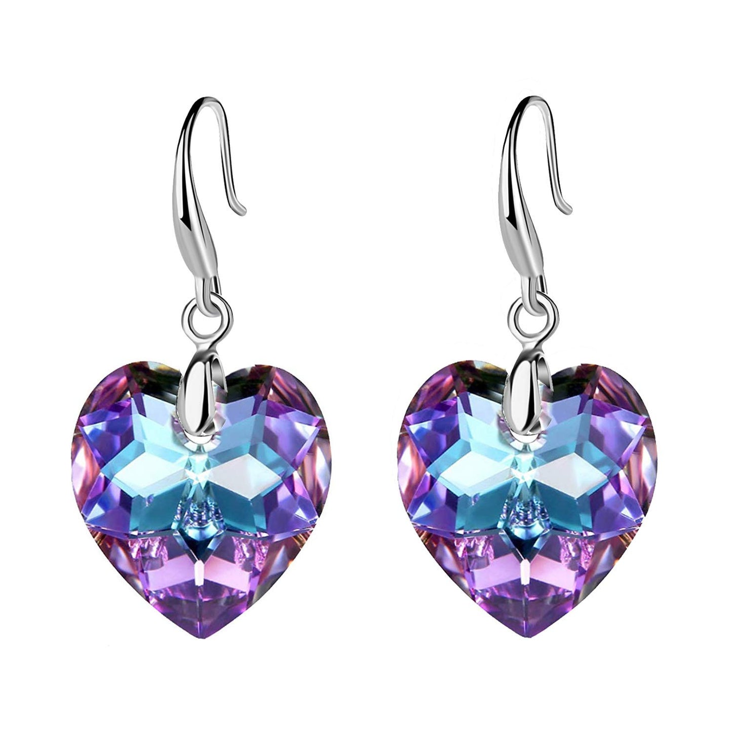Ocean Star Love Pendant Earrings Female Crystal Tourmaline Earrings Peach Heart Rhinestone Earrings Gift
