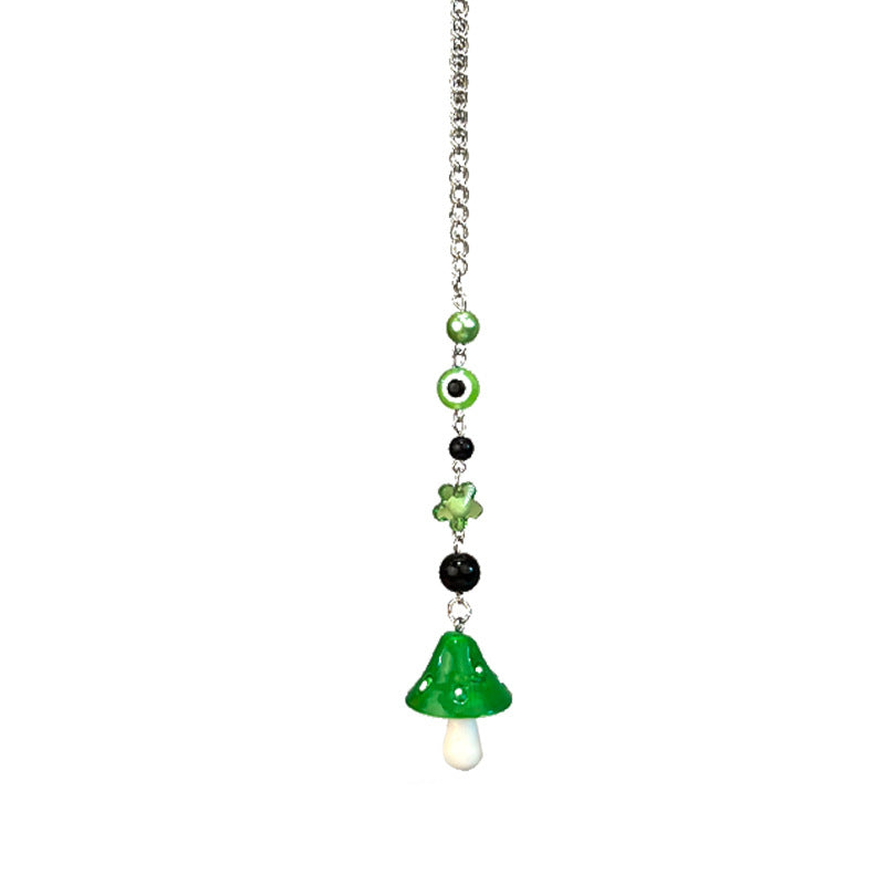 Creative Mushroom Pendant Multipurpose Ornament Devil's Eye Keychain Pearl Bag Ornament