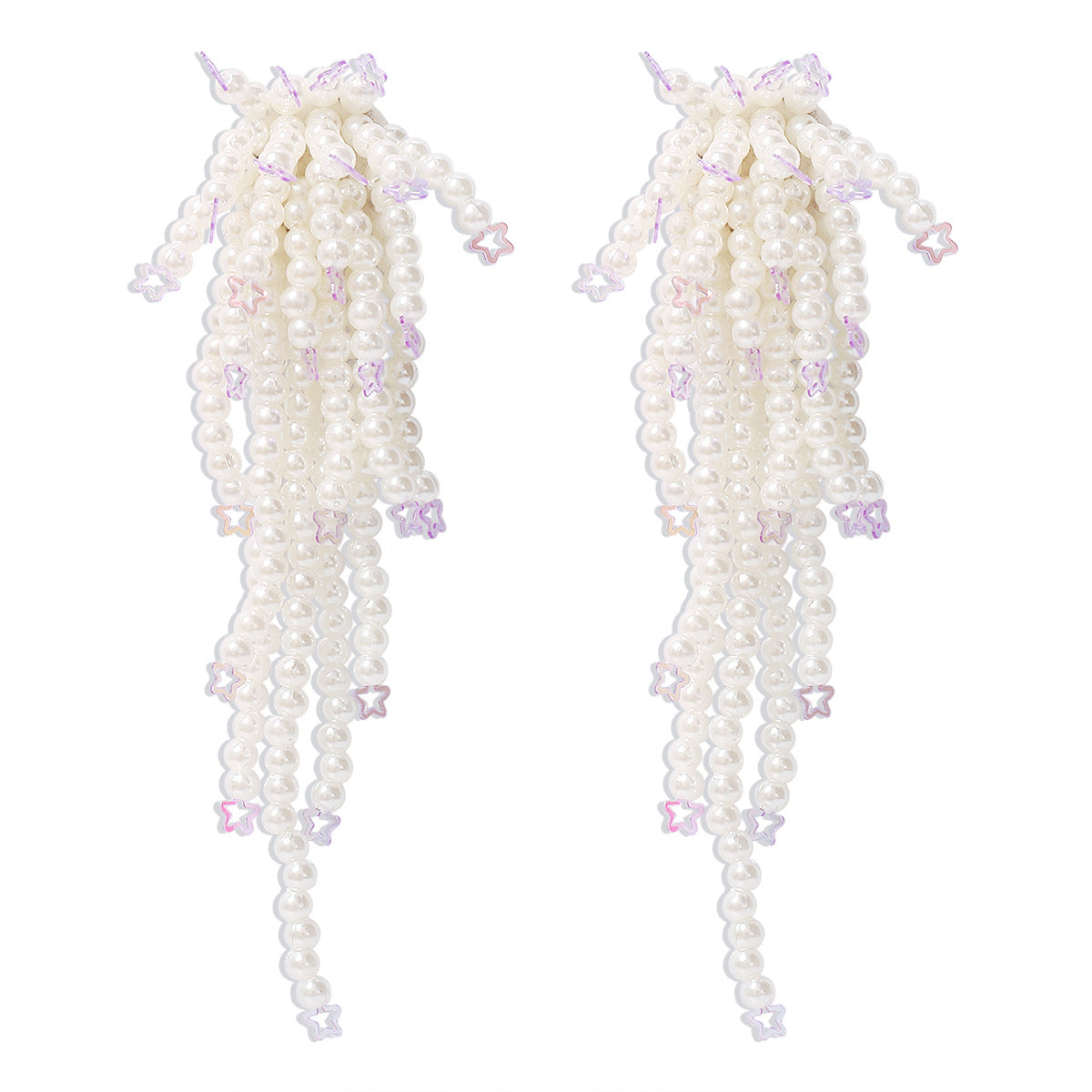 E11134 Bohemian Leisure Vacation Tassel Earrings Beaded Geometric Atmosphere Star Sequin Earrings Female