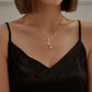 Stainless steel real gold-plated shell love matte butterfly clavicle chain star moon titanium steel light luxury necklace