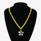 Personality temperament resin chain necklace acrylic flower pendant necklace ins clavicle chain