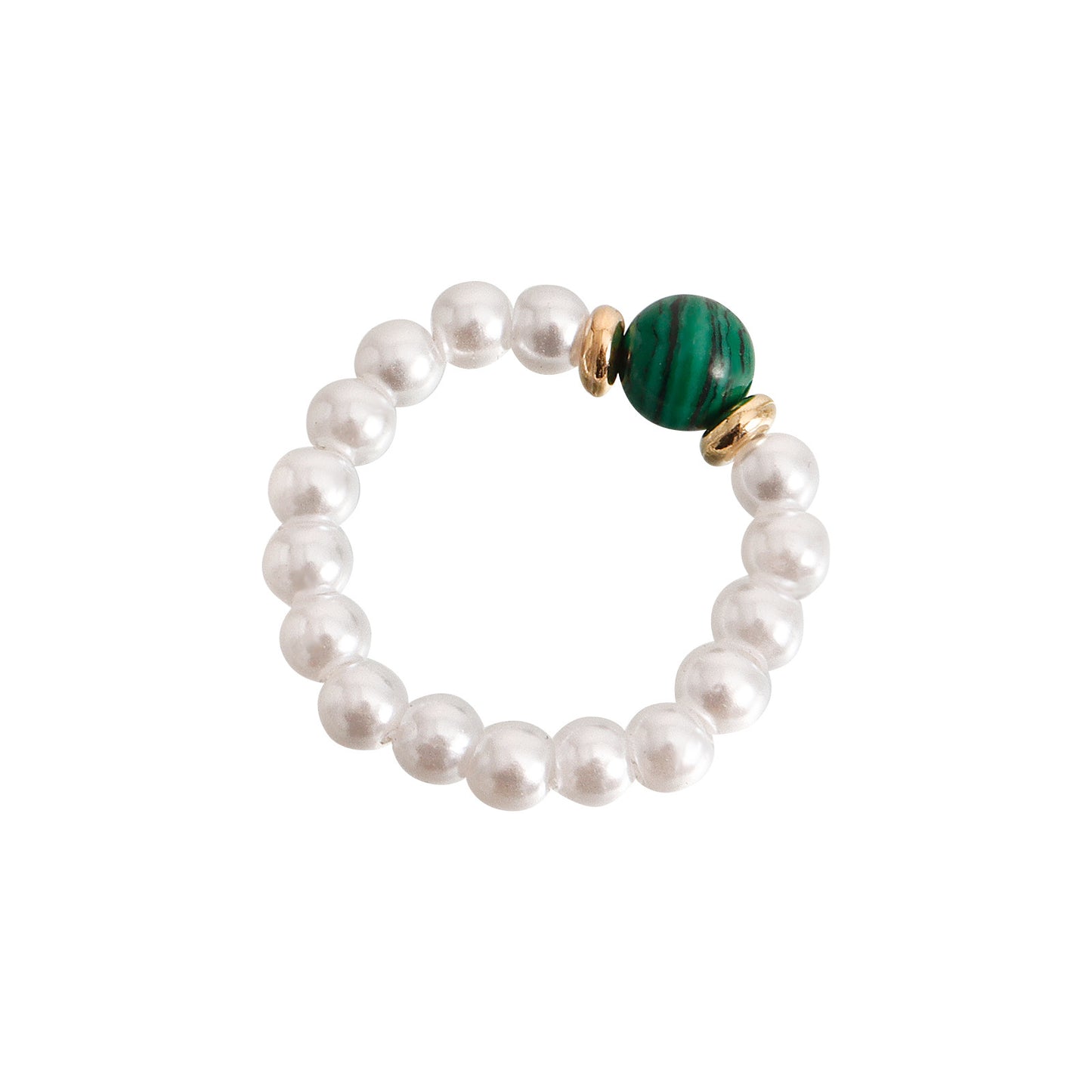 Jewelry bohemia colorful natural stone imitation pearl ring does not fade niche design advanced