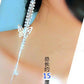 Fashion Square Tassel Earrings Long Diamond Rhinestone Ear Wire Sweet Earrings Jewelry