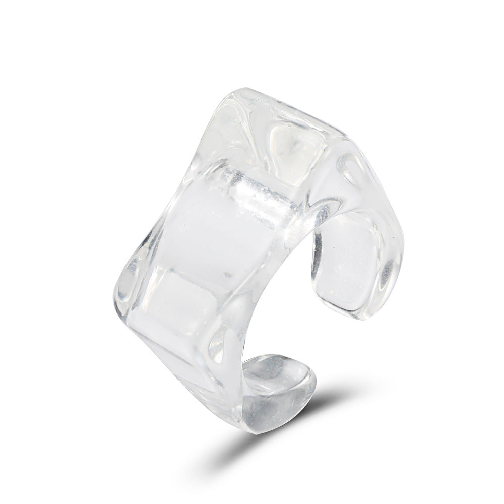 Summer square acrylic ring ins with the same transparent resin ring fashion geometric jewelry female