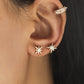 Simple Star Small Diamond Ear Clip Leaf Flower Sun Flower Geometric Pearl Zircon No Pierced Ear Stud Set