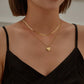 Stainless steel real gold-plated shell love matte butterfly clavicle chain star moon titanium steel light luxury necklace