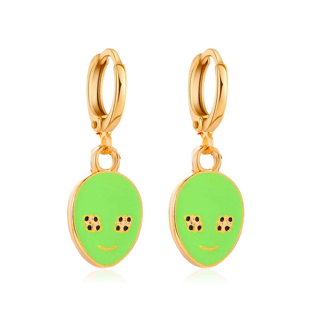 Ins cute drop earrings colorful alien flowers mushroom gossip earrings simple earrings