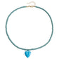 Jewelry Bohemian pure color rice beads color love pendant necklace female beaded necklace niche