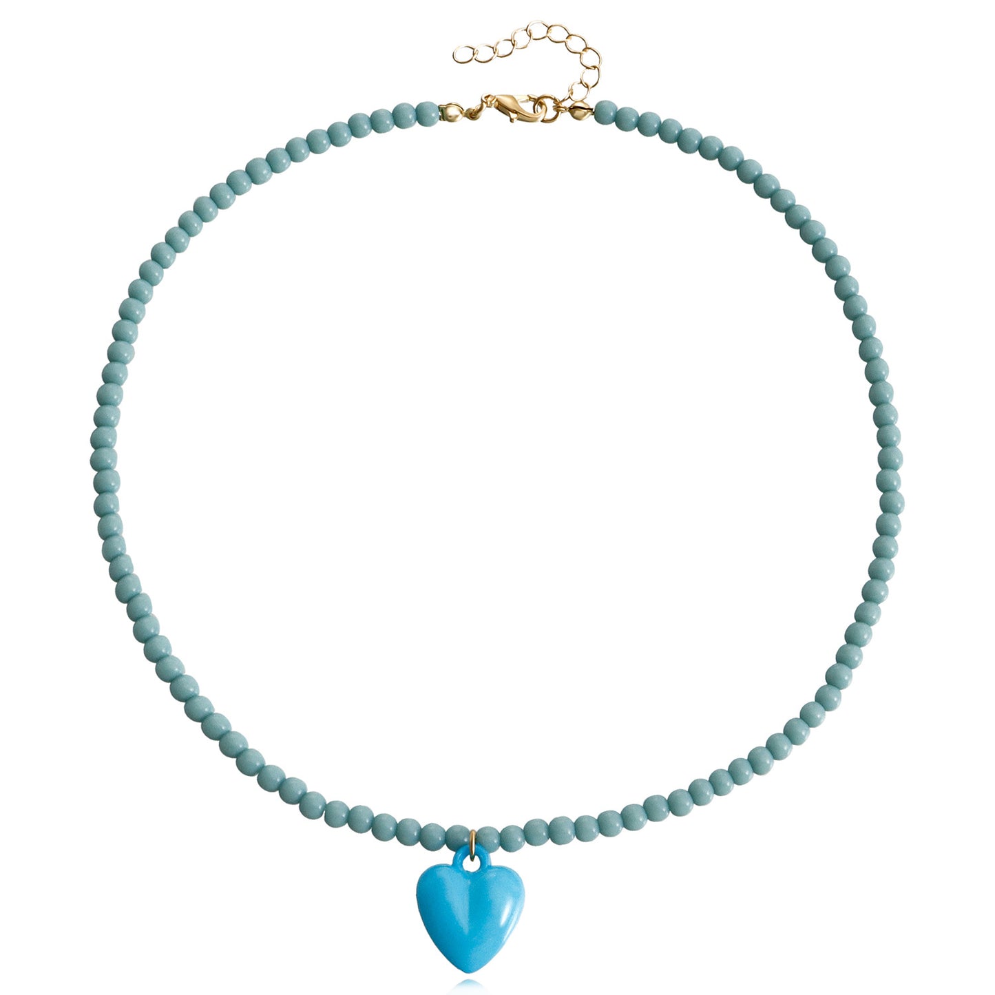 Jewelry Bohemian pure color rice beads color love pendant necklace female beaded necklace niche