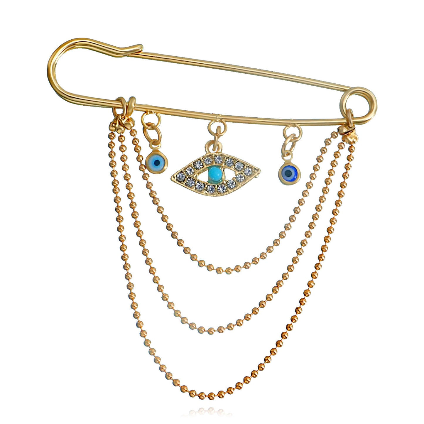 Jewelry Retro Diamond Eye Devil's Eye Tassel Small Fragrance Brooch Clothing Female Pin Accessories