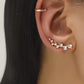 Simple Star Small Diamond Ear Clip Leaf Flower Sun Flower Geometric Pearl Zircon No Pierced Ear Stud Set