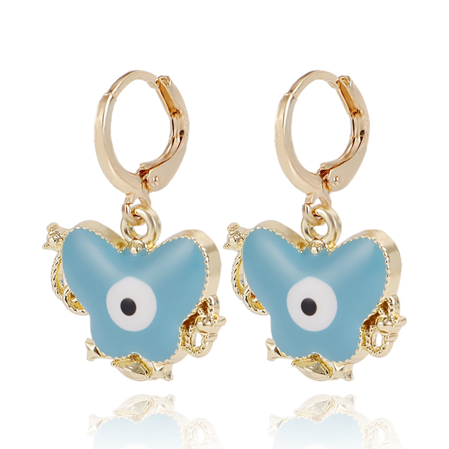 Jewelry ins color butterfly devil's eye pendant earrings female earrings high-end niche earrings