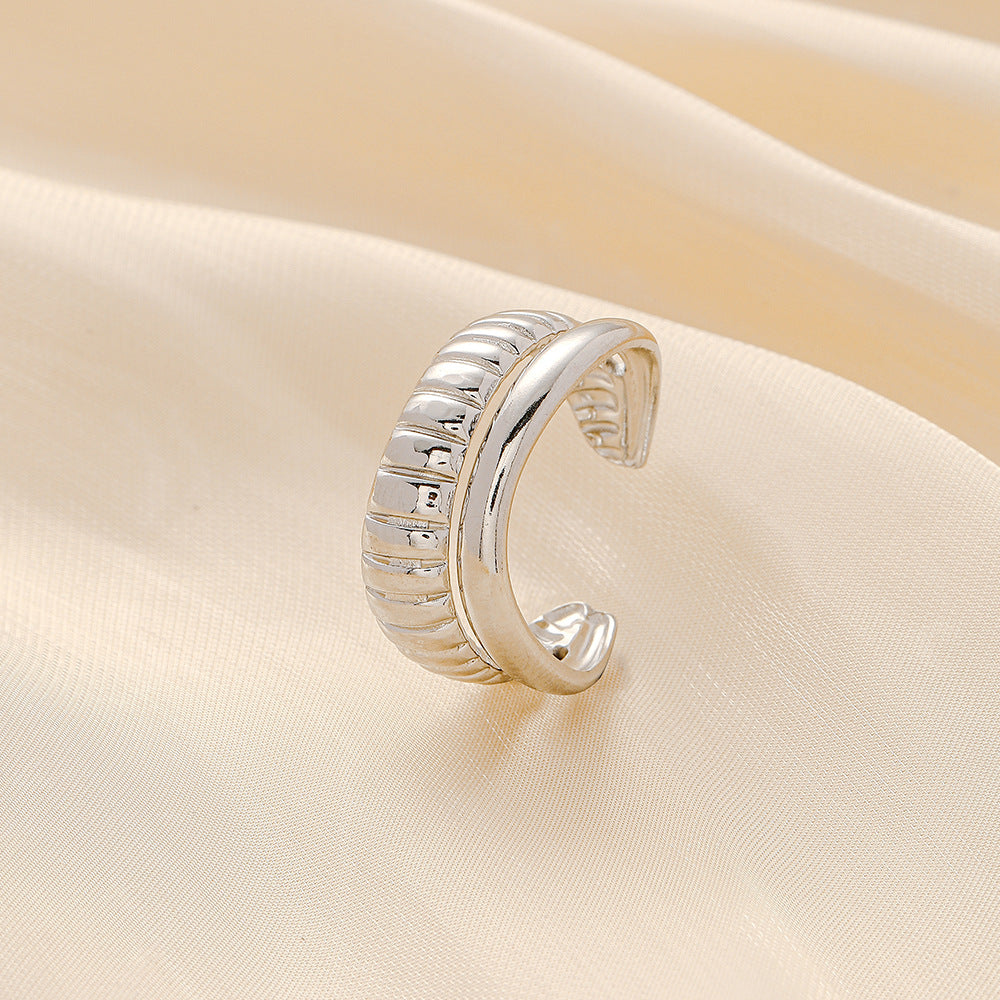 Fashion Simple Versatile Stainless Steel Ring Irregular Open Ring Ladies Ring Jewelry