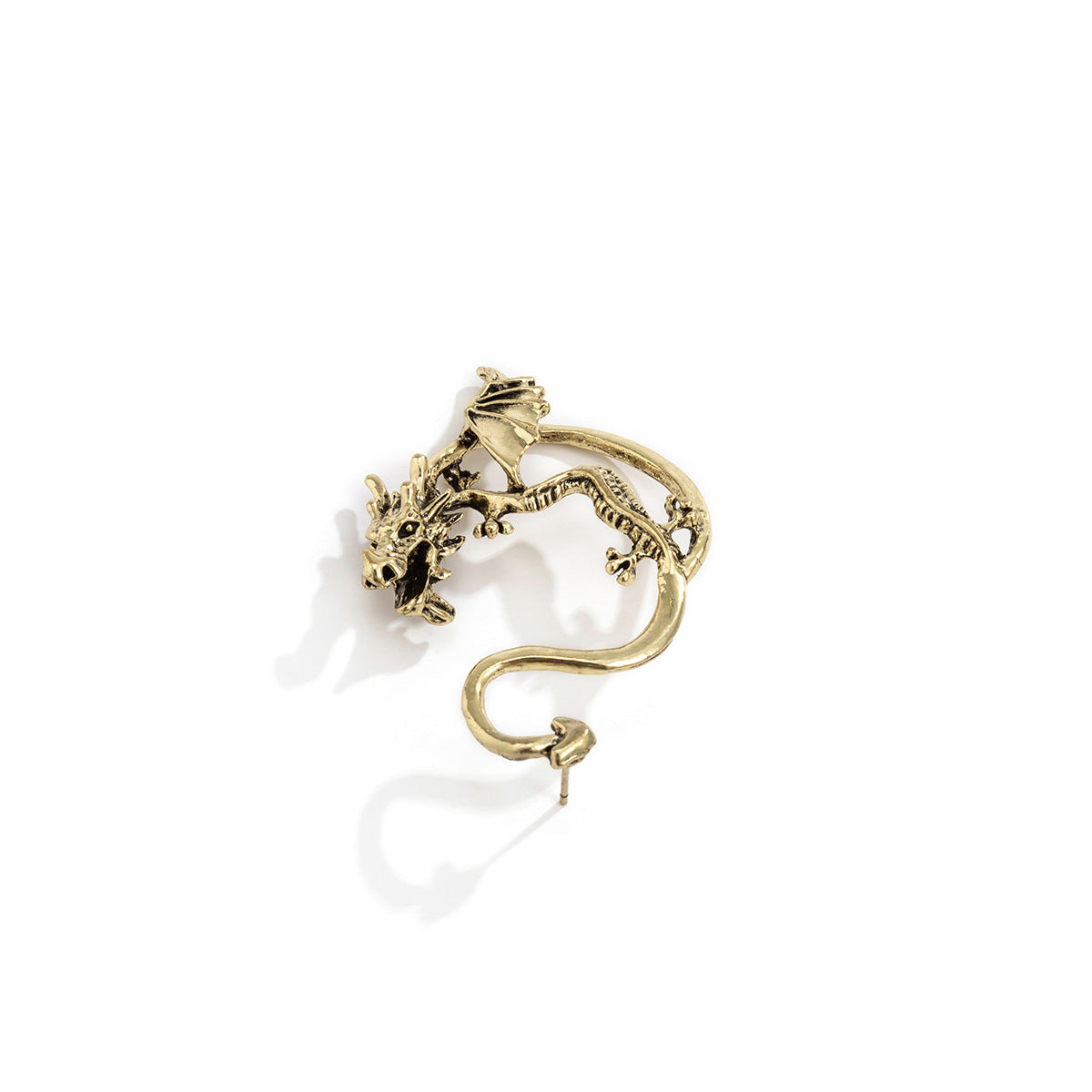 Jewelry Sweet Cool Flower Elf Earrings Female Personality Creative Snake Dragon Shape Animal Outline Earrings
