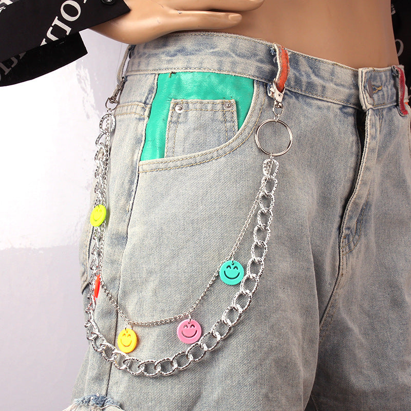 Multicolor Waist Chain Acrylic Jeans Hanging Chain Trendy Wear with Pants Chain