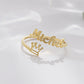 Stainless Steel Frosted Pearl Sand Ring Name Ring DIY Alphabet Ring