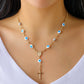 Jewelry Retro Ethnic Eye Chain Necklace Female Personality Portrait Embossed Cross Necklace