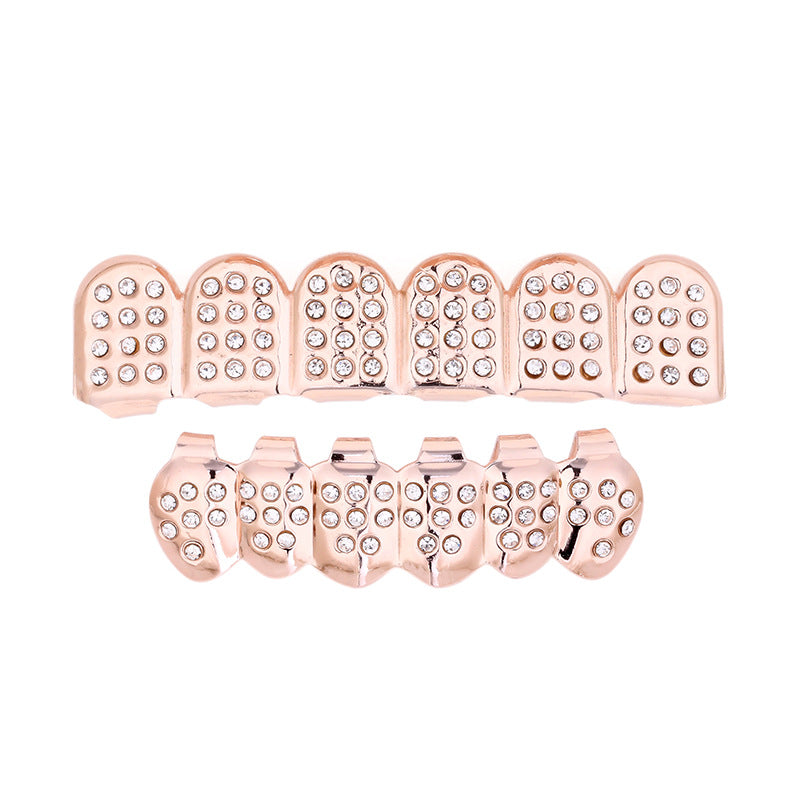 HIPHOP full diamond metal hip hop poker shape braces fashion trend rock denture jewelry