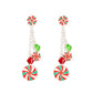 Christmas earrings ins creative cane Christmas gift bell Christmas tree earrings holiday gift