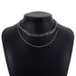 N8889 double-layer stacked necklace Cuban chain hip-hop punk necklace niche geometric personality clavicle chain