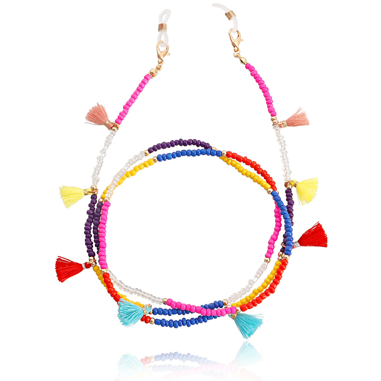 Mask hanging chain glasses chain acrylic pearl rice bead mask chain