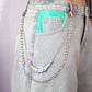 Jewelry Sexy Tassel Fruit Peach Heart Soft Pottery Pants Chain Double Chain Imitation Pearl Body Chain