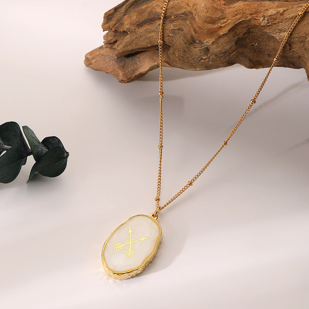 Niche Design Sense Personality Fashion Irregular Ellipse Resin Sun DIY Handmade Necklace