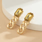 Jewelry temperament simple color imitation gemstone earrings female retro personality metal chain earrings