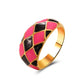 ins color drop oil love ring love alien grid ring fashion accessories