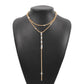 N9872 Fashion Versatile Y-shaped Necklace Simple Temperament Full Diamond Back Chain Super Flash Light Luxury Double Layer Necklace Women