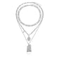 Fashion Portrait Embossed Necklace Couple Hug Pendant Necklace Hip Hop Multilayer Metal Chain Clavicle Chain