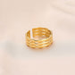 Creative shell fashion personality bamboo strip five-pointed star stainless steel ring open ring versatile fashion women