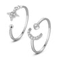 Temperament simple star moon ring classic personality opening adjustable index finger ring female