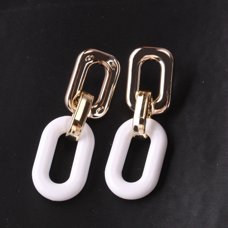 Jewelry Dongdaemun Element Resin Simple Earrings S925 Silver Needle Creative Temperament Earrings
