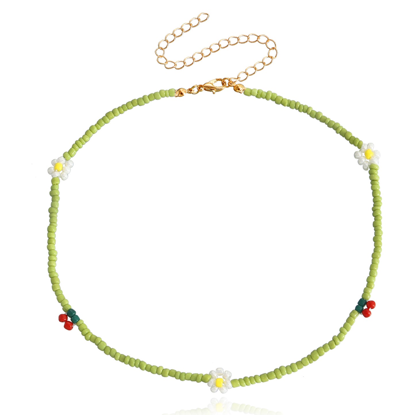 Jewelry Bohemian Color Small Rice Beads Small Daisy Clavicle Necklace Female Handwoven Necklace
