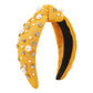 F484 Color Baroque Light Luxury Headband Pearl Rhinestone Temperament Geometric Fabric Elegant Ladies Headband