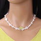 Ins temperament all-match acrylic dripping oil smiling face necklace baroque pearl chain fashion collarbone chain