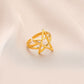 Creative shell fashion personality bamboo strip five-pointed star stainless steel ring open ring versatile fashion women