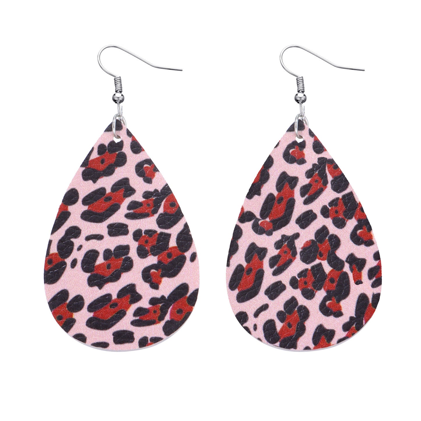 Jewelry Leopard Combination Leather Earrings Female Valentine's Day Fashion PU Earrings