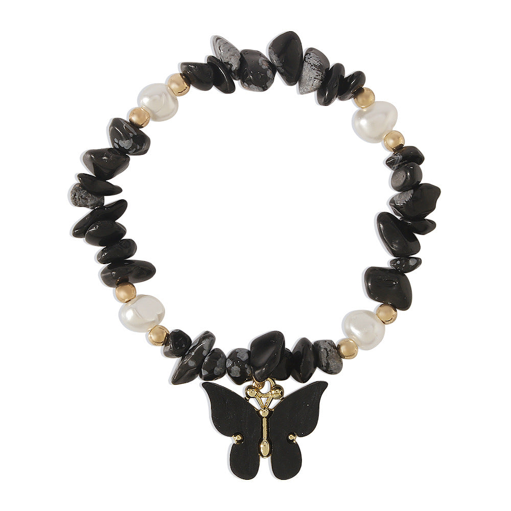 B1658 Jewelry Niche Stone Creative Butterfly Bracelet Fashion Design Simple Elastic Hand Jewelry