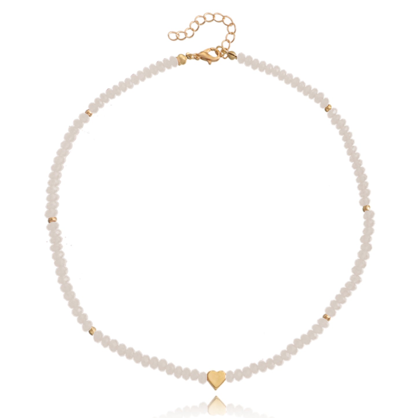 Jewelry ins color crystal love necklace necklace simple women's hip-hop heart-shaped necklace hot girl